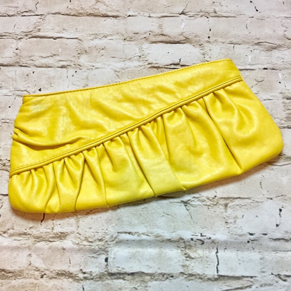 Yellow Clutch Purse with Zipper Closure & pocket